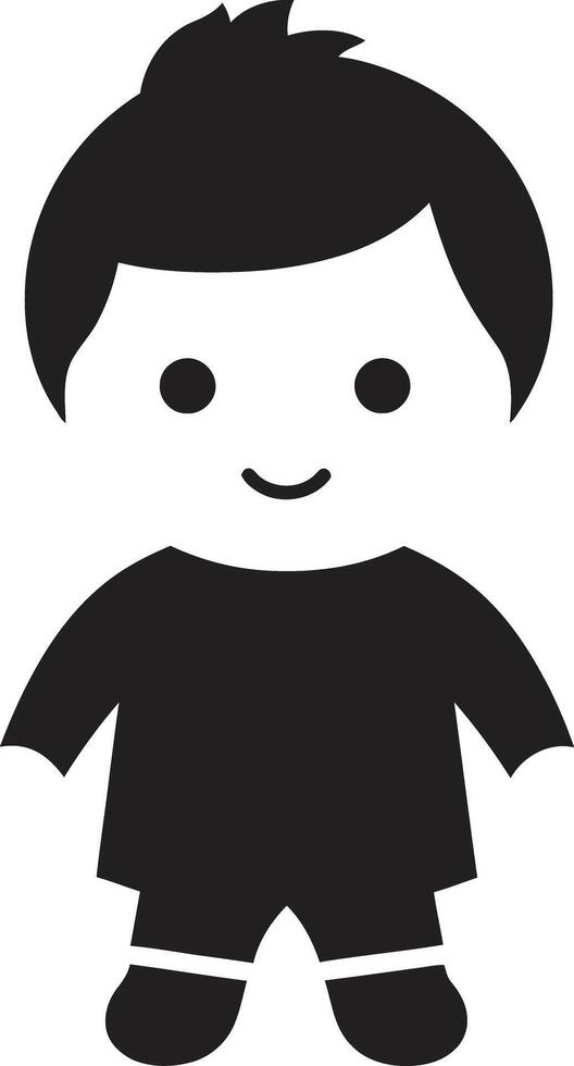 Precious Poppet Black Icon of Toddler Face Tiny Titan Toddler Face in Black vector