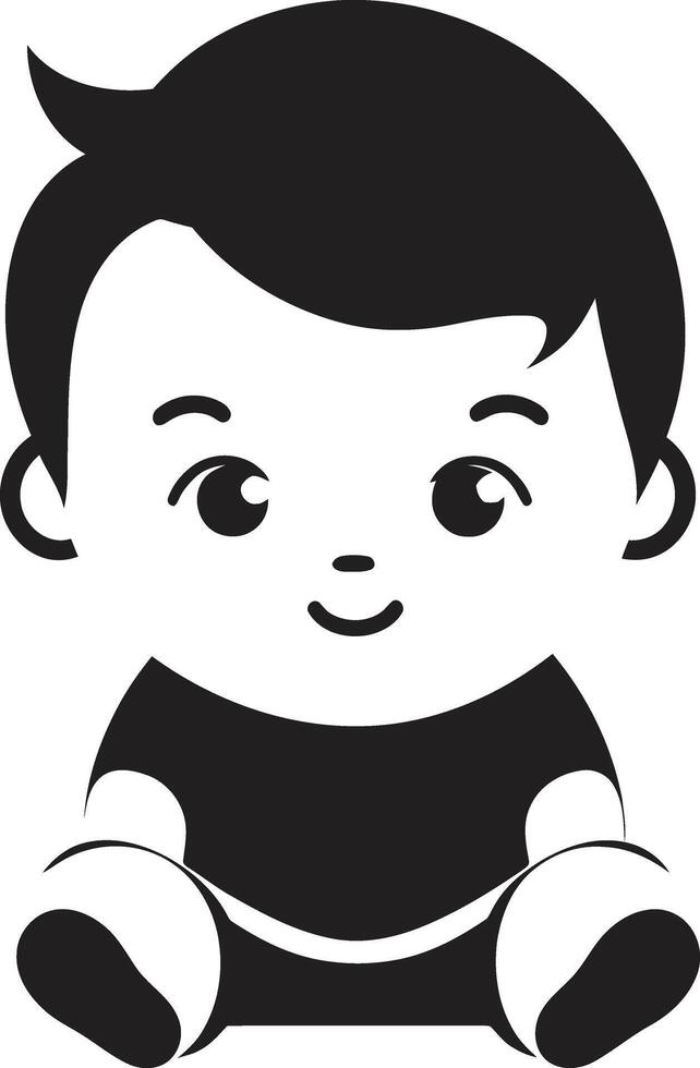 Sweet Pea Black Icon of Childs Face Toddler Tenderness Design of Toddler Face in Black vector