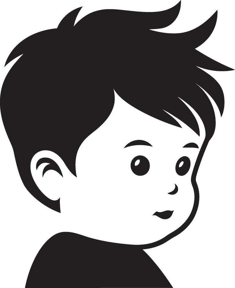 Divine Darling Black Icon of Toddler Face Toddler Treasure Toddler Face in Black vector