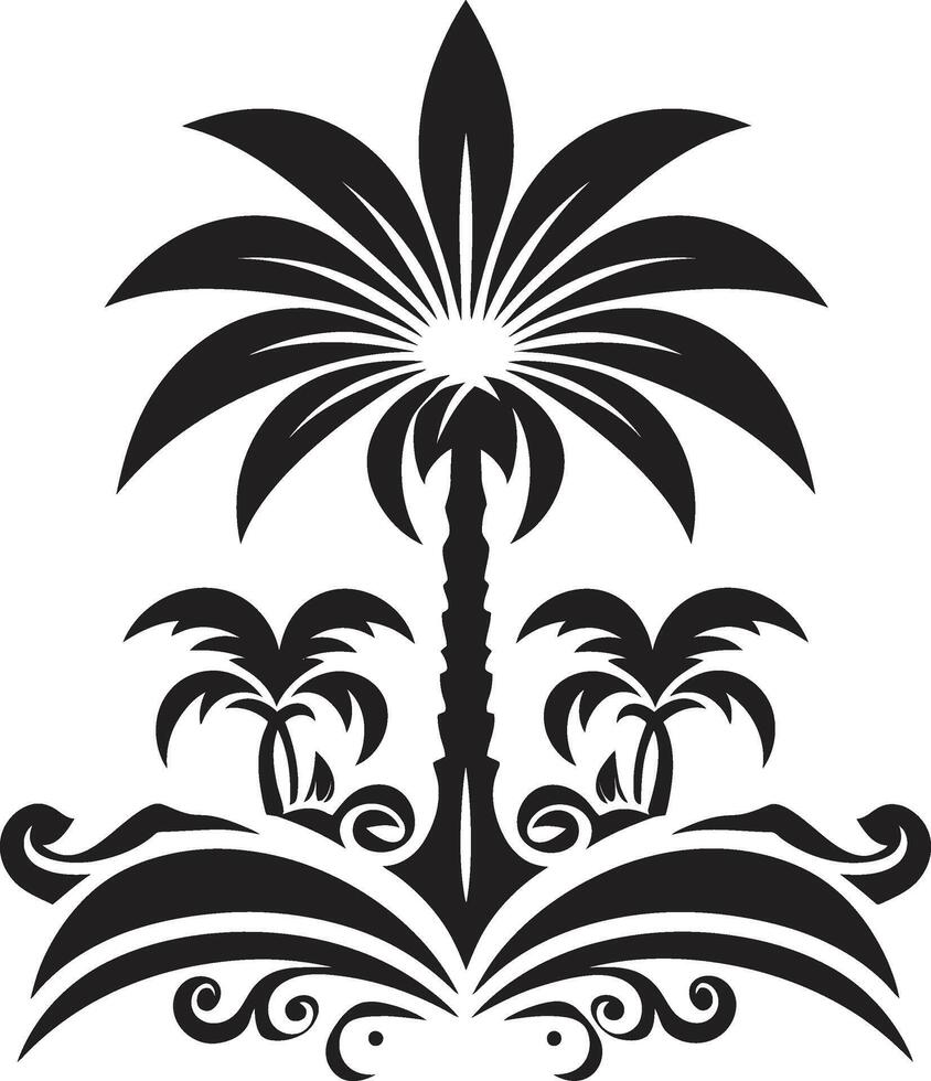 Dark Ink Elegance Tribal Design in Black Mystical Markings Black Icon of Tribal Ink vector