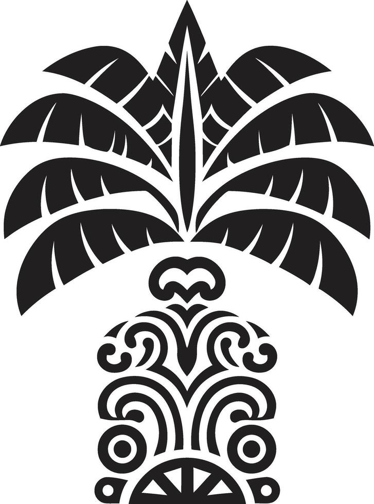Mystical Markings Black Icon of Tribal Ink Midnight Mystique Tattoo Design in Black vector