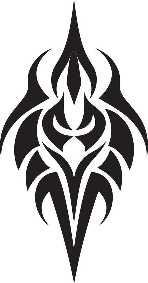 Mystical Markings Black Icon of Tribal Design Midnight Mystique Tattoo Design in Black vector