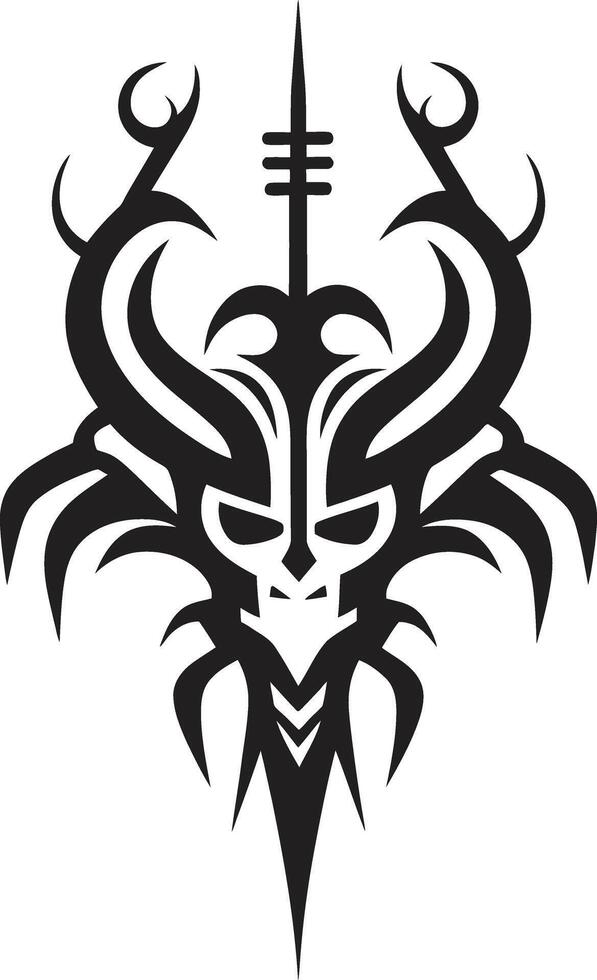 Shadowed Sentiments Tattoo Design in Noir Obsidian Odyssey Black Icon of Tribal Ink vector