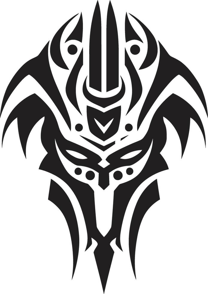 Ancient Adornments Black Icon of Tribal Tattoo Noir Nomad Tribal Design in Black vector