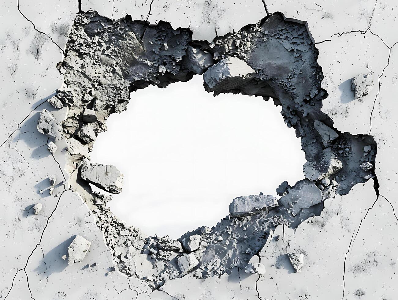 Ragged hole torn in ripped paper in 8K resolution photo