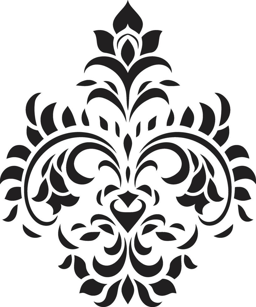 Retro Rosemary Black Vintage Floral Icon Timeless Tarragon Vintage Floral Element in Black vector