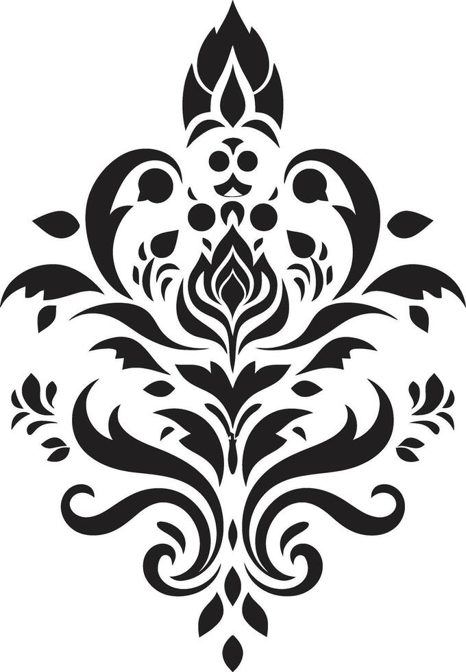 Elegant Etchings Design of Vintage Florals with Black Accents Timeless Trellis Black Vintage Floral Decorative Element vector