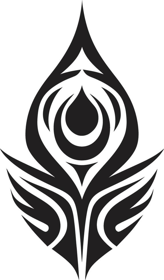 Tribal Intrigue Black Icon of Tribal Tattoo Shadowed Symbols Tribal Ink in Noir vector