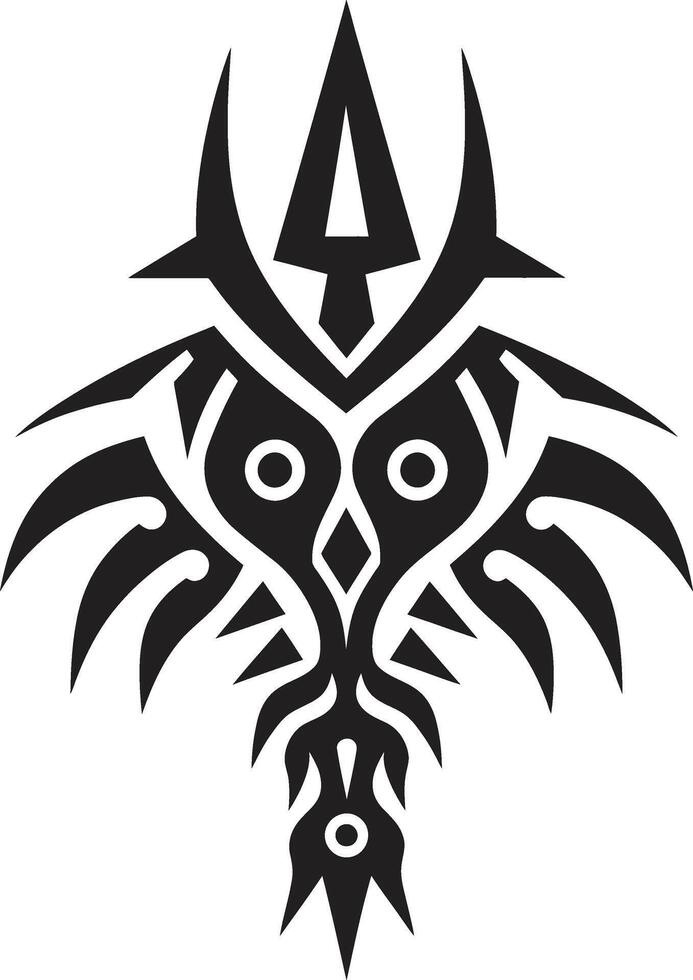 Shadowed Symbols Tribal Ink in Noir Obsidian Ornament Black Icon of Tribal Design vector