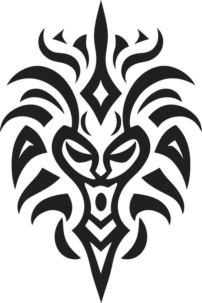 Noir Nomad Tribal Design in Black Tribal Intrigue Black Icon of Tribal Ink vector