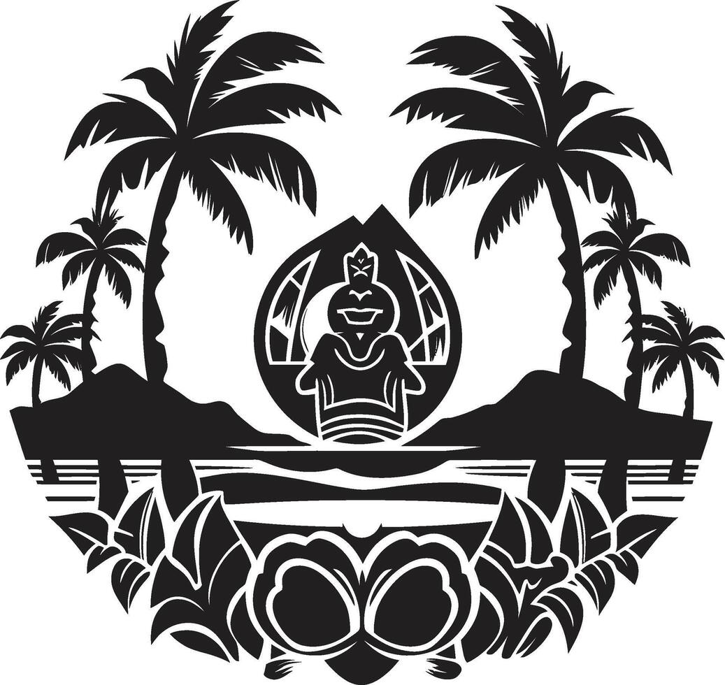 Midnight Mystique Black Icon of Tribal Ink Ancient Adornments Tribal Design in Black vector