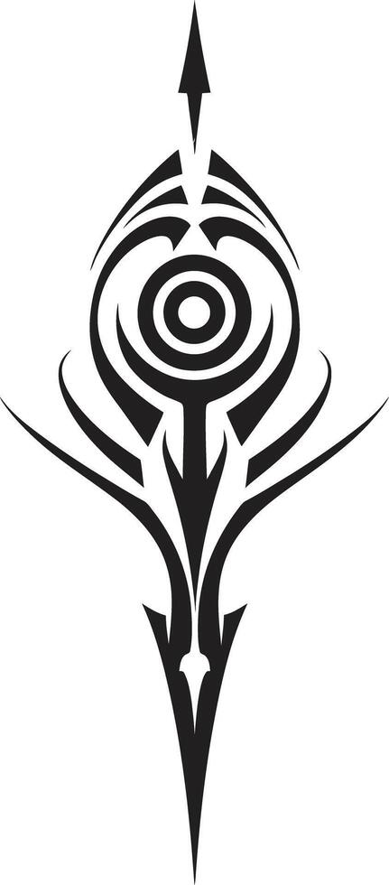 Shadowed Symmetry Tattoo Design in Noir Obsidian Opulence Black Icon of Tribal Ink vector