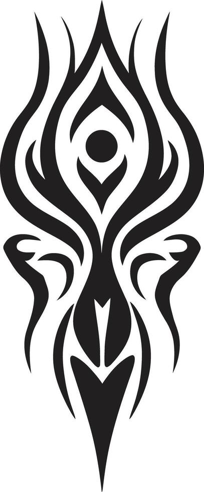 Obsidian Outlines Black Icon of Tribal Ink Noir Navajo Tribal Tattoo in Noir vector