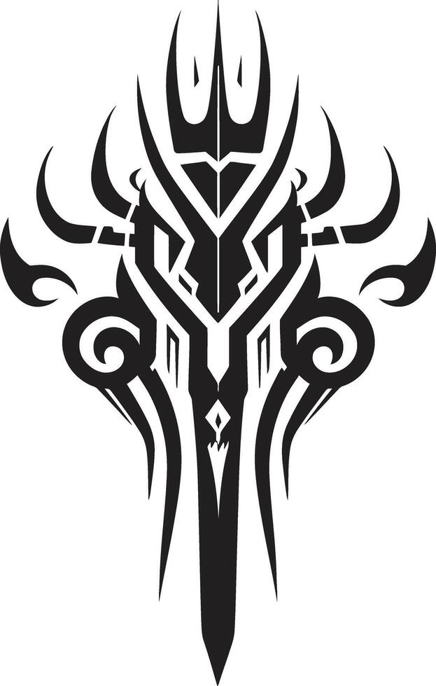 Noir Numinosity Tattoo Design with Black Elements Midnight Mementos Black Icon of Tribal Ink vector