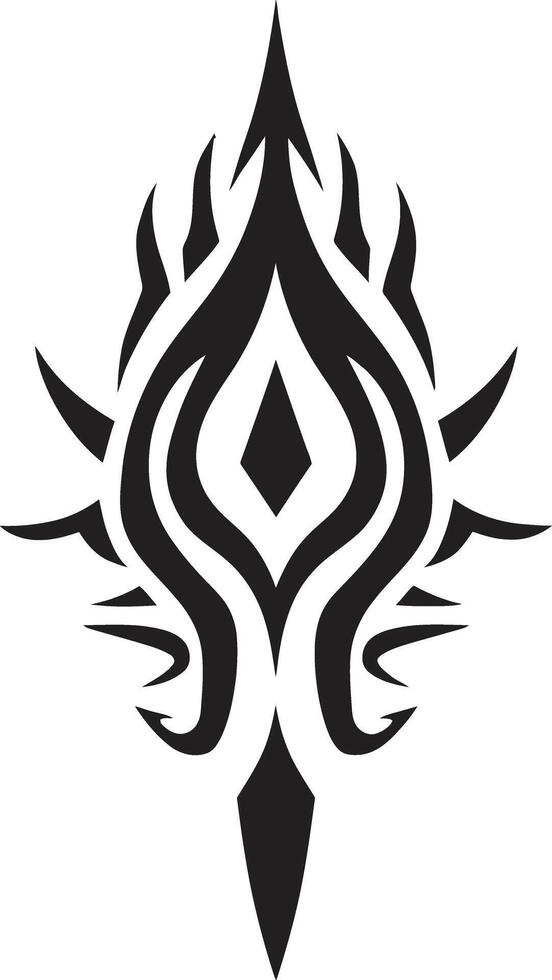 Tribal Noir Tattoo Design with Black Elements Shadowed Serenity Black Icon of Tribal Ink vector