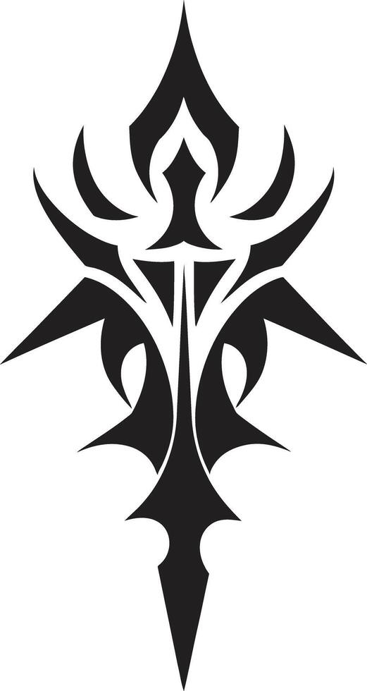 Ancient Adornments Black Icon of Tribal Ink Noir Nomad Tribal Design in Black vector