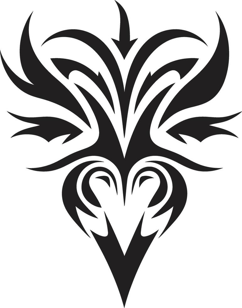 Tribal Tempest Black Tribal Tattoo Icon Shadowed Summons Tattoo Design in Noir vector