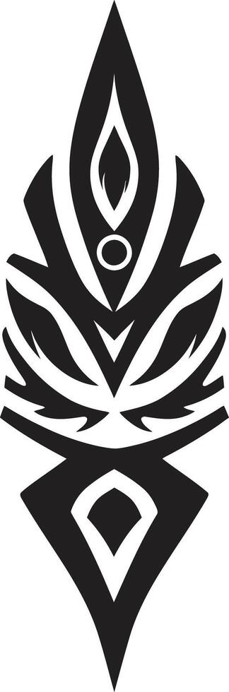 Dark Ink Elegance Tattoo Design in Black Mystical Markings Black Icon of Tribal Ink vector