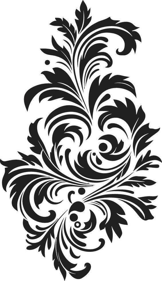 Timeless Thistles Vintage Floral Element in Black Classic Camellias Vintage Floral Design with Black Elements vector