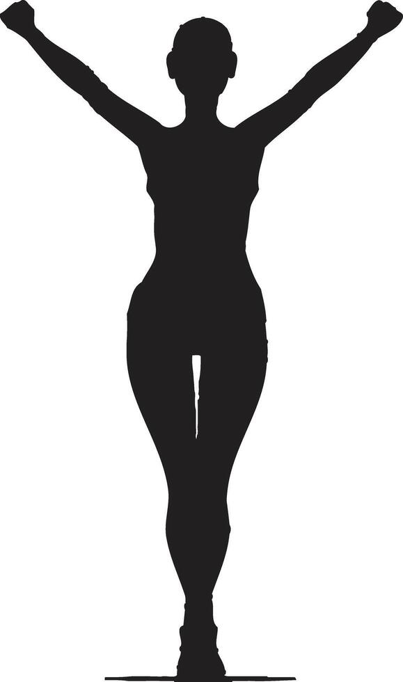 Empowered Essence Black Icon of Woman Fitness Logo Dynamic Drive Woman Fitness Logo in Black vector