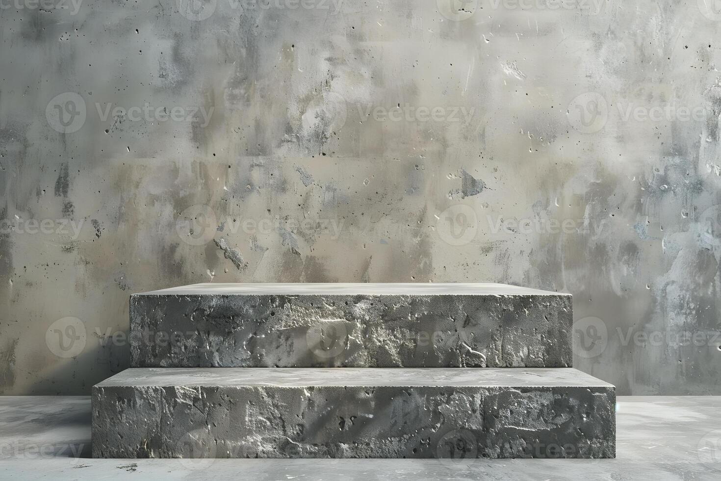 Concrete step in front of a wall photo