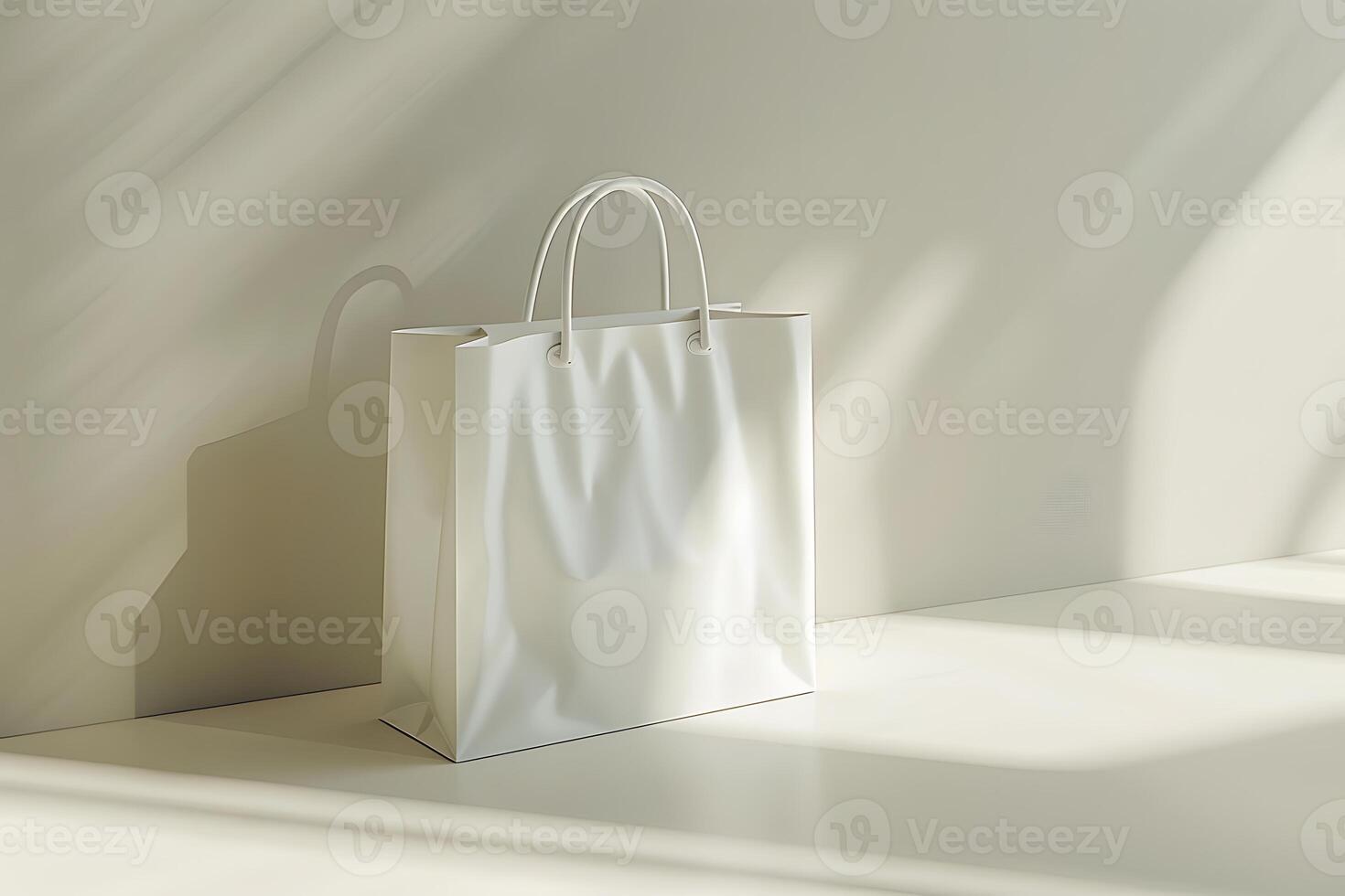 A white bag on a white surface photo