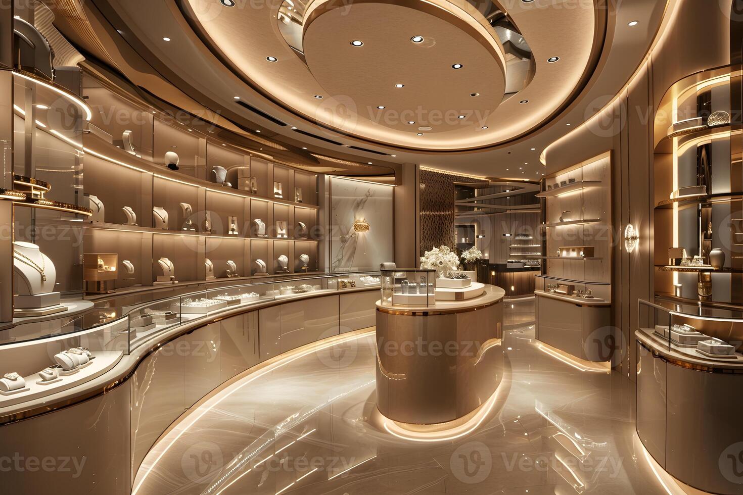 A close up of a store with a lot of jewelry on display photo