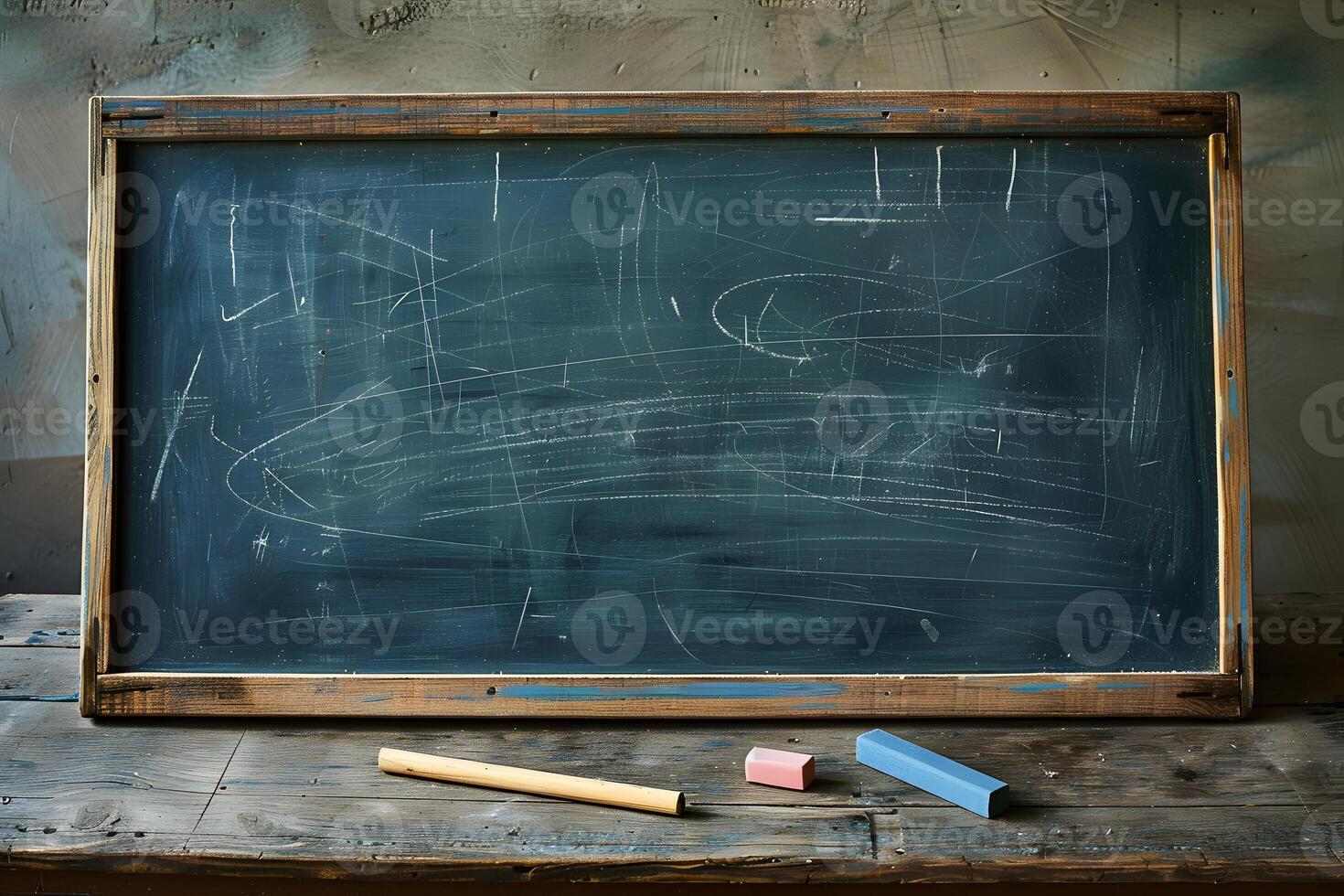 A chalk board with a chalk and a chalk stick on it photo