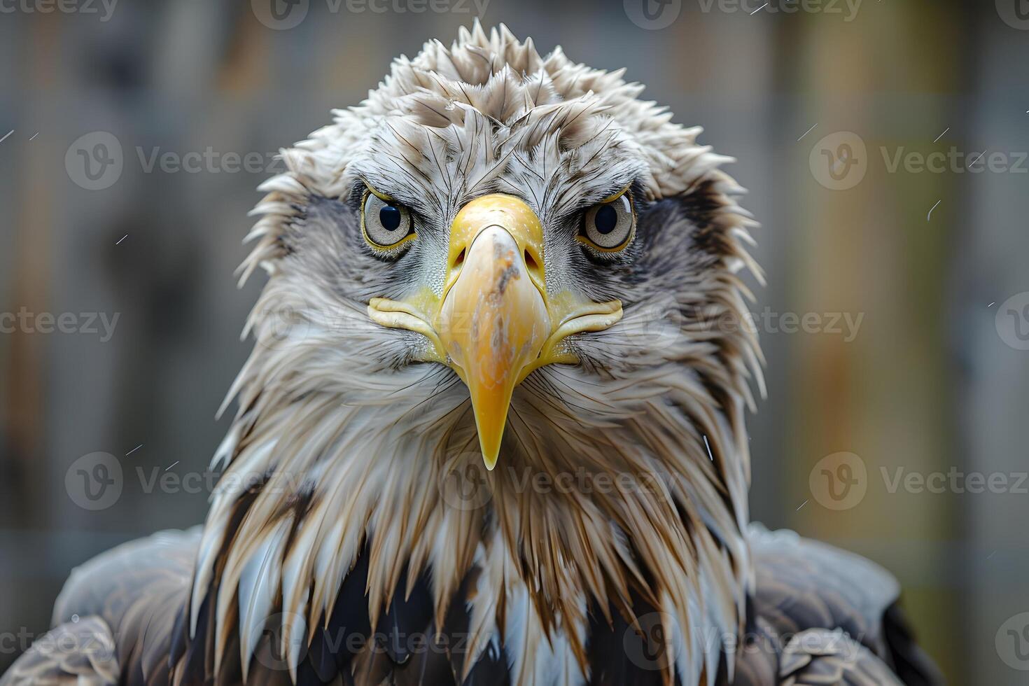 A bird of prey with a large beak up close photo