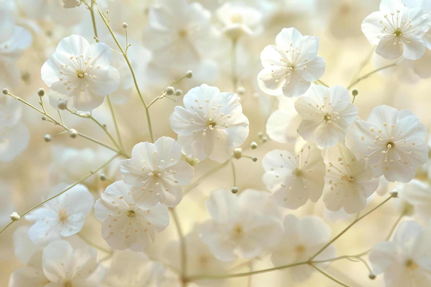 A close up of a bunch of white flowers photo