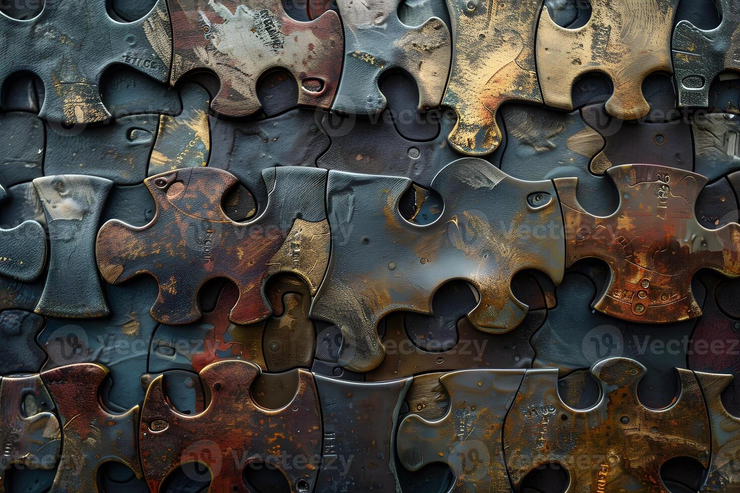 Close up of puzzle piece with missing piece photo