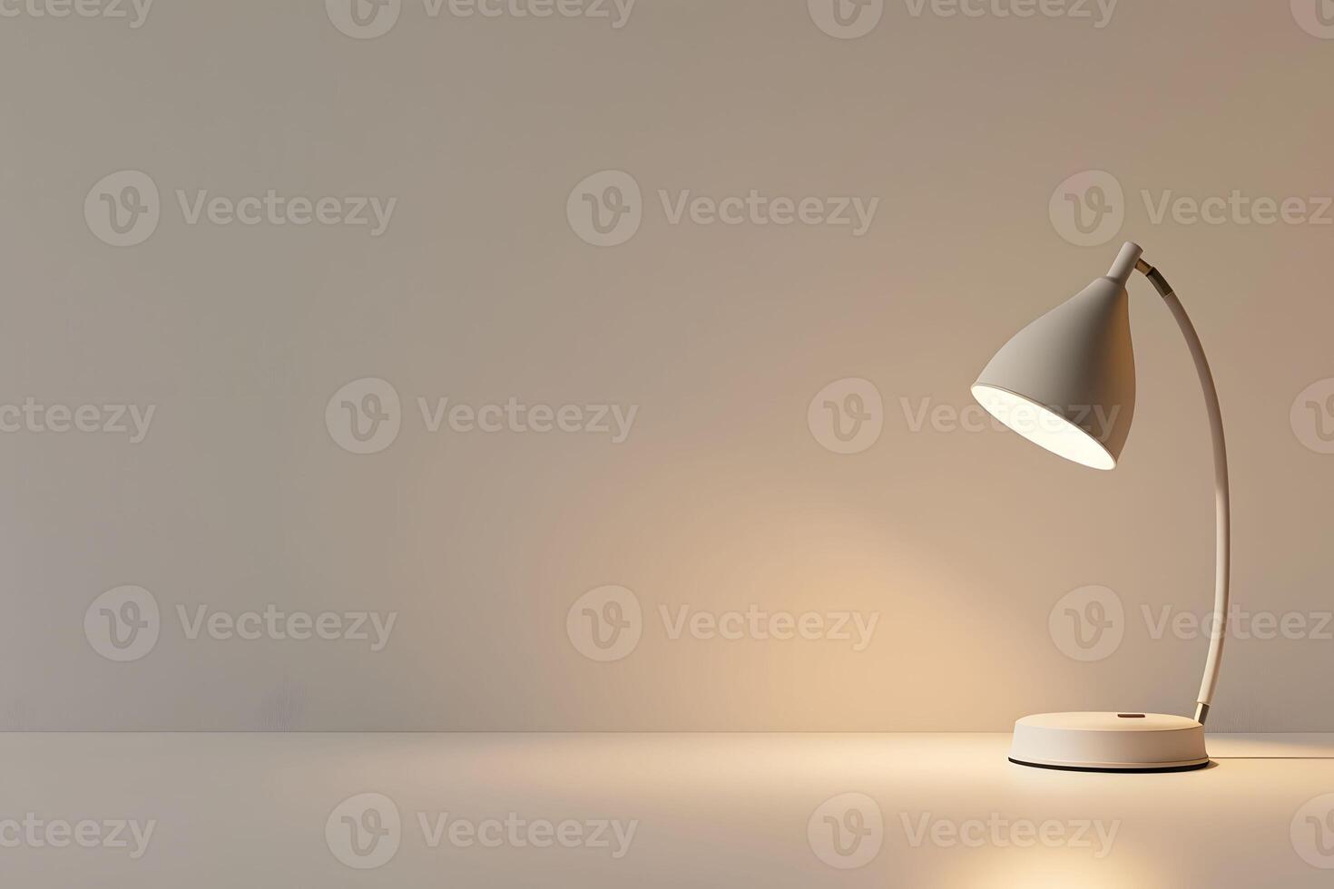 Close-up of lamp on table with white background photo