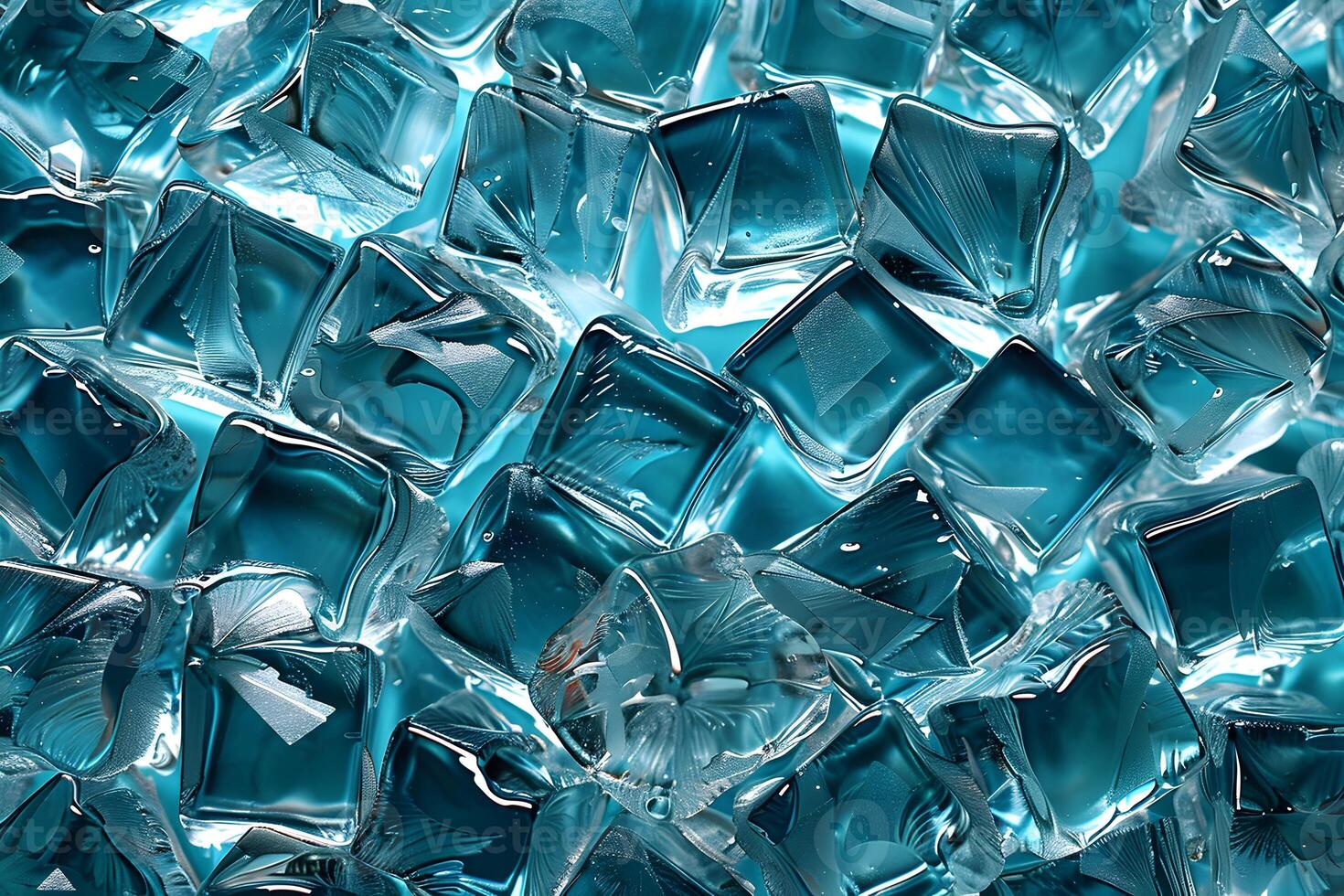 Close up of blue glass blocks photo