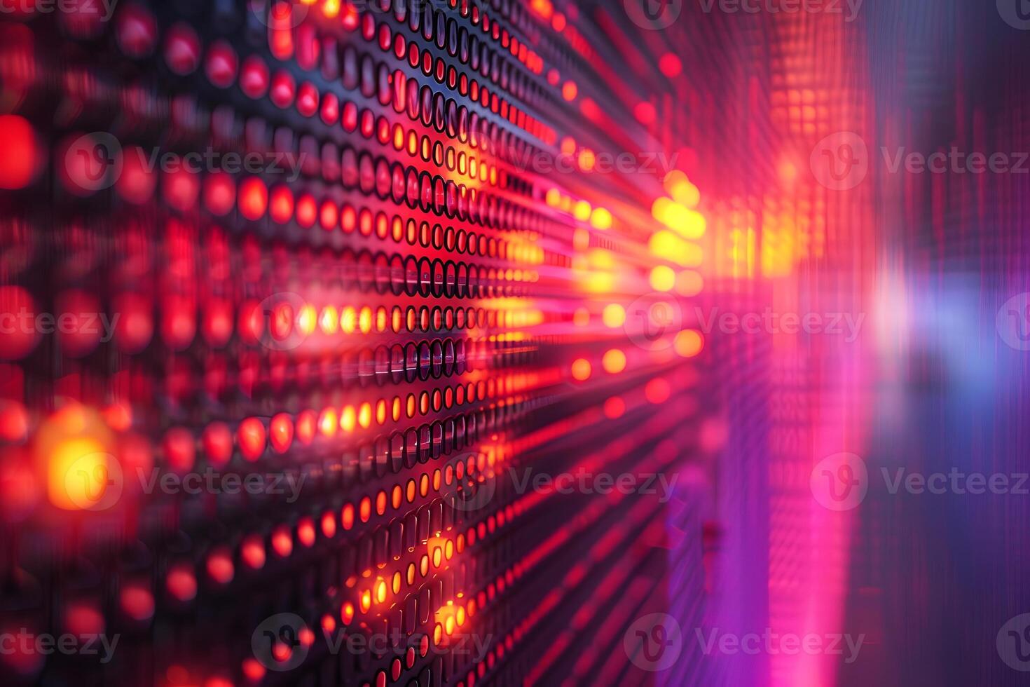 A wall with multiple colorful lights photo