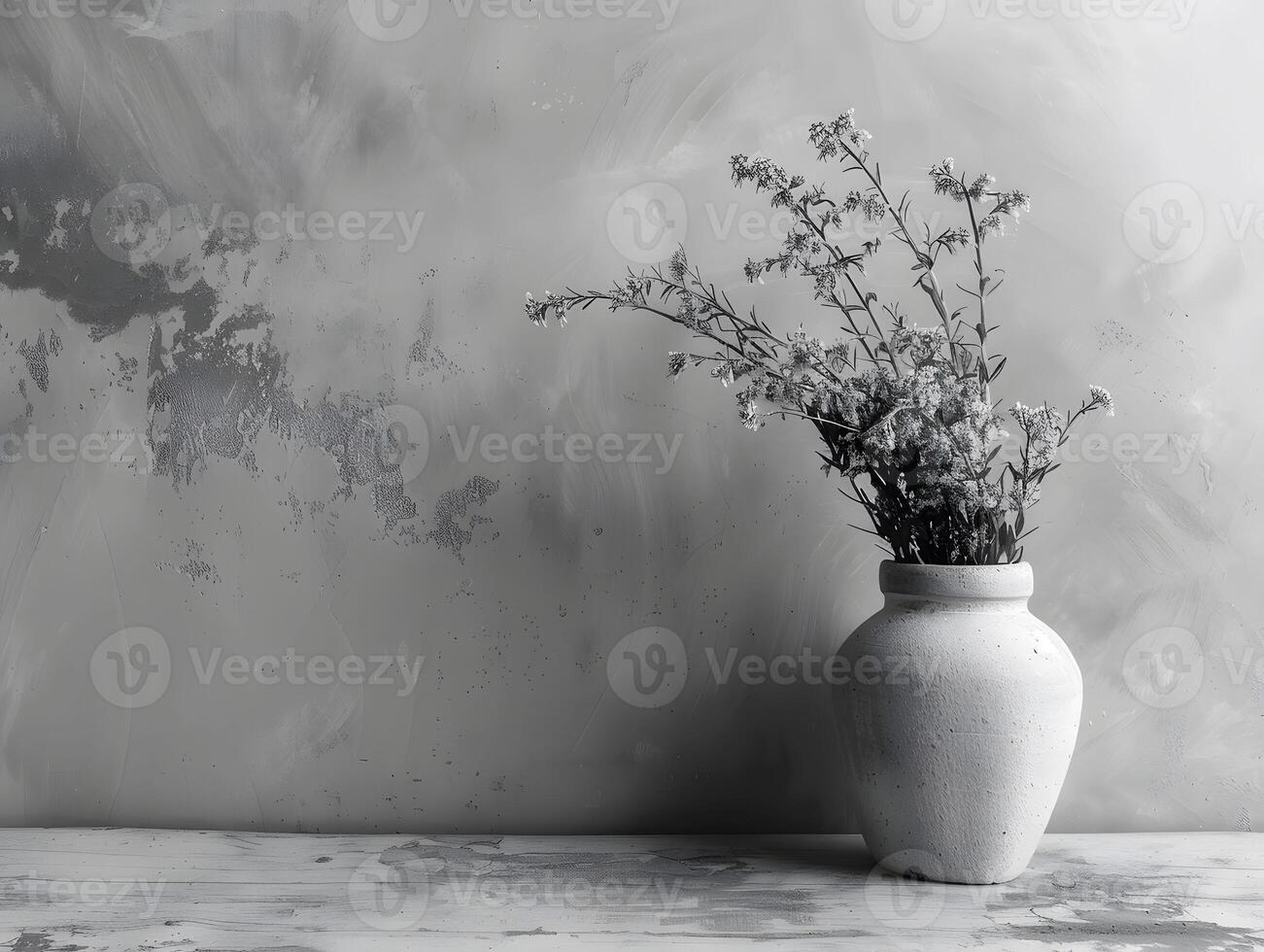 A vase of flowers on the table photo