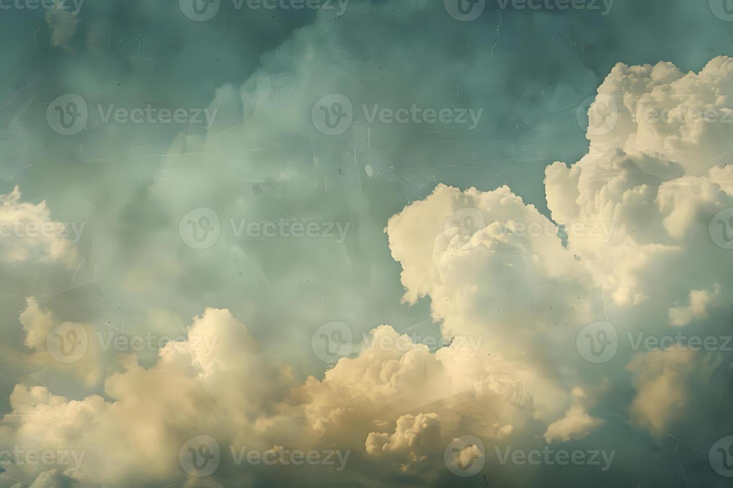 A plane flying through the clouds in the sky photo
