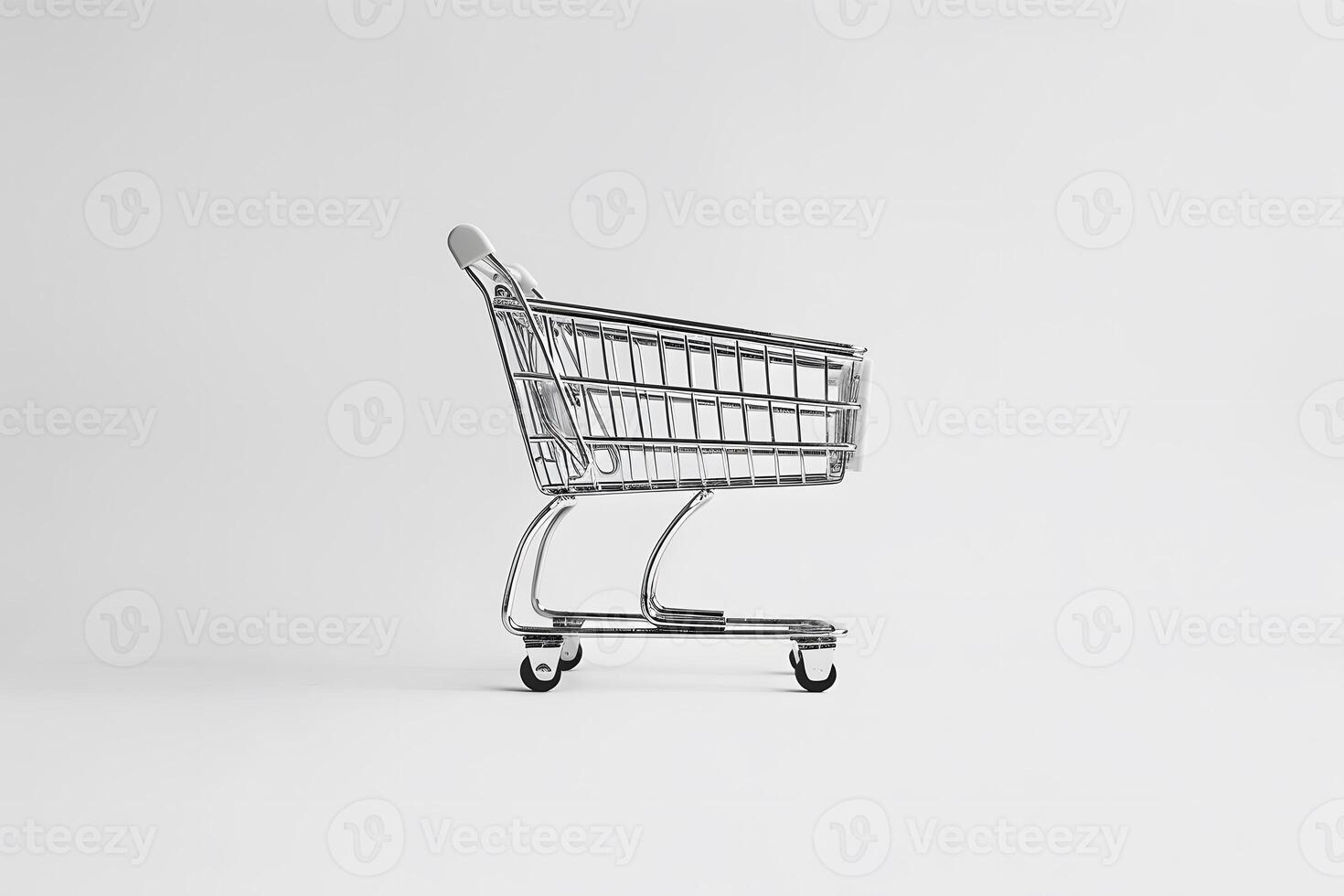 Shopping cart on a white background photo
