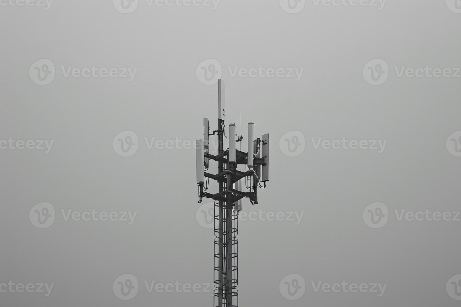 Cell tower with a radio tower on top photo