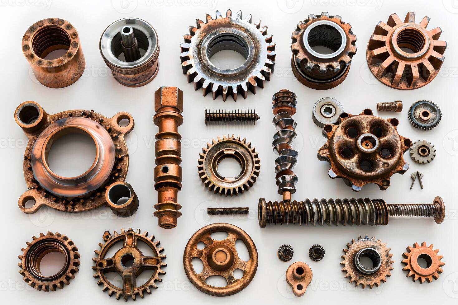 Close up of various types of gears photo