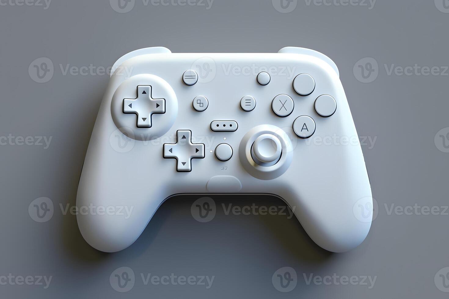 A white game controller on a gray surface photo