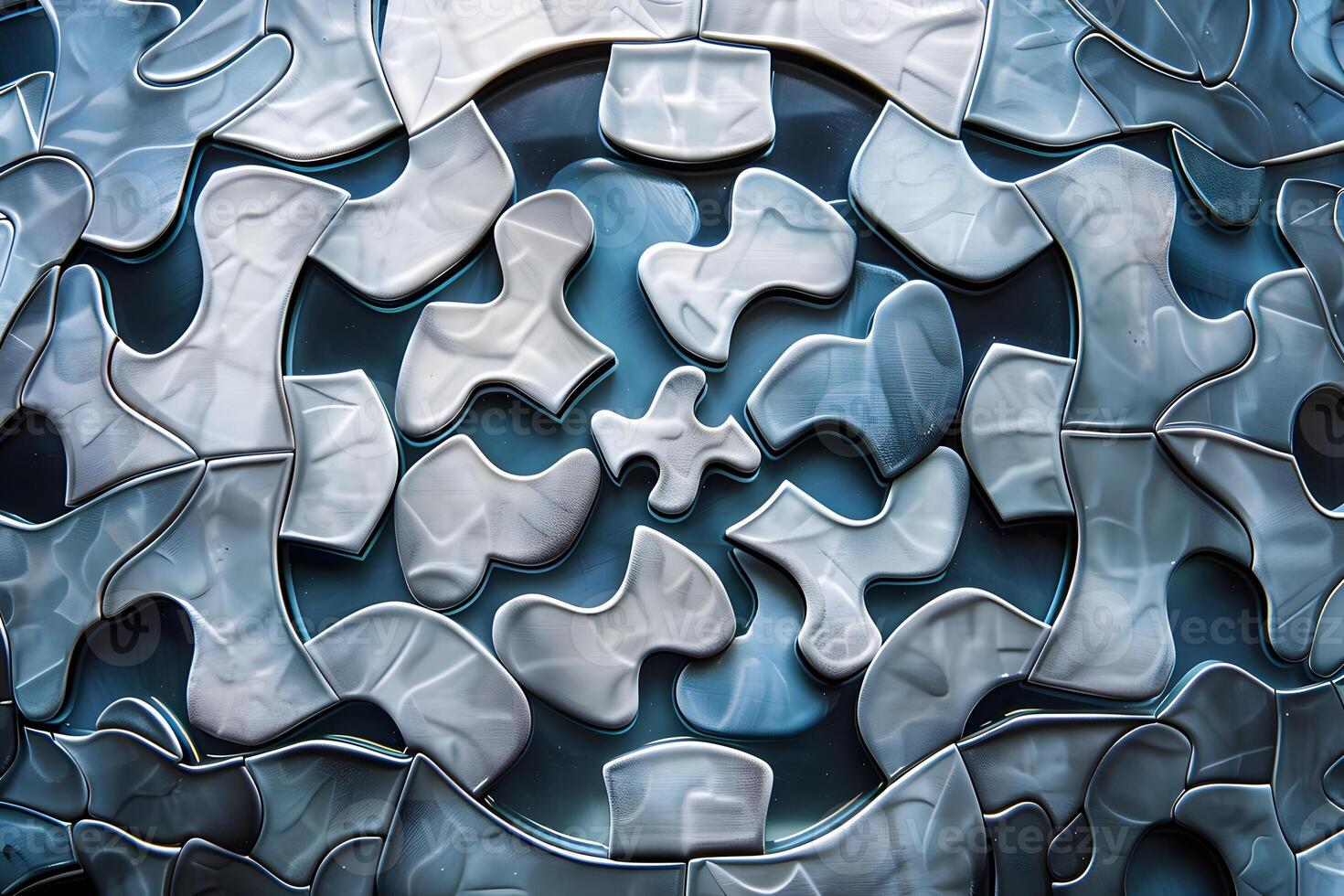 One large puzzle piece with a missing segment photo