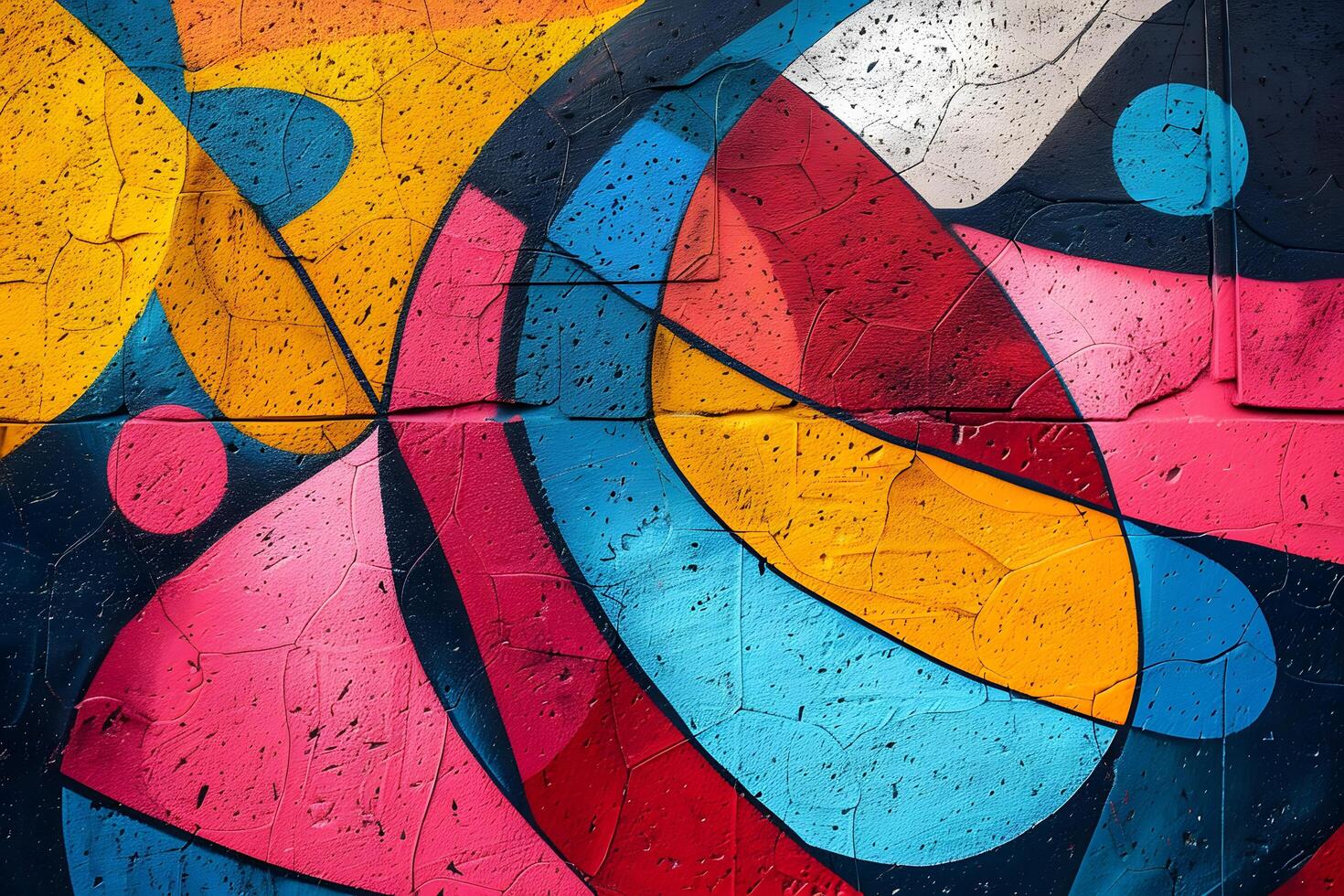 Colorful graffiti design on a wall photo