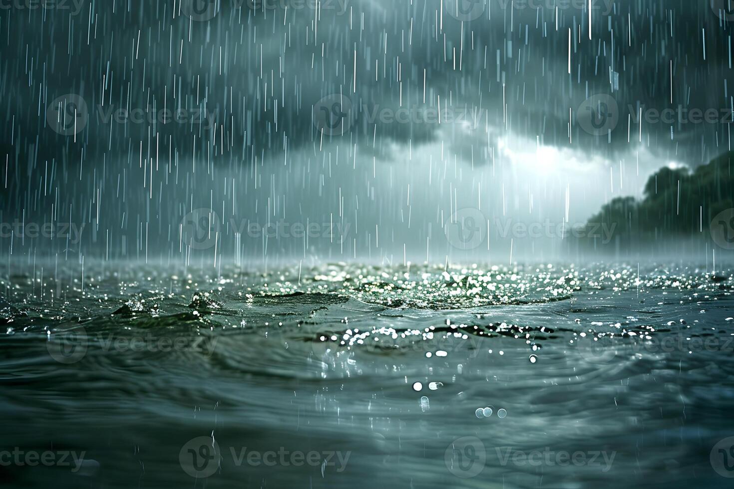 A powerful rush of water cascading down photo