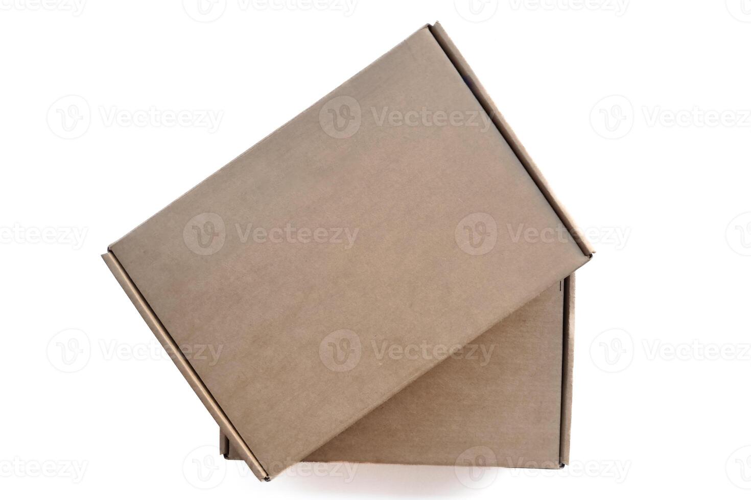 Realistic Empty cardboard Box brown color and high quality isolate on white background photo
