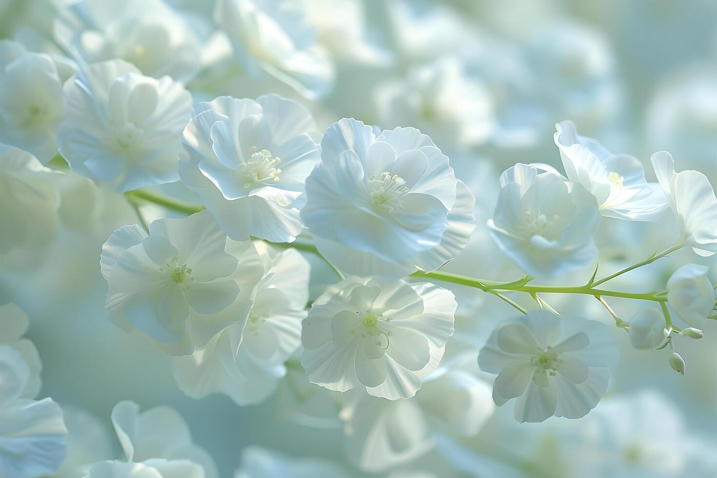 A close up of a bunch of white flowers photo