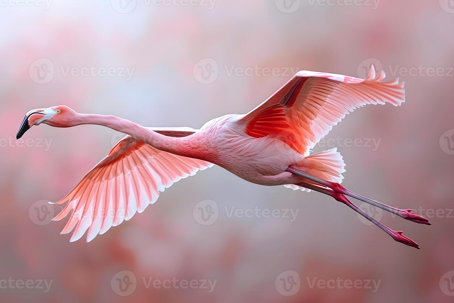 Giraffe soaring through sky with wings spread photo