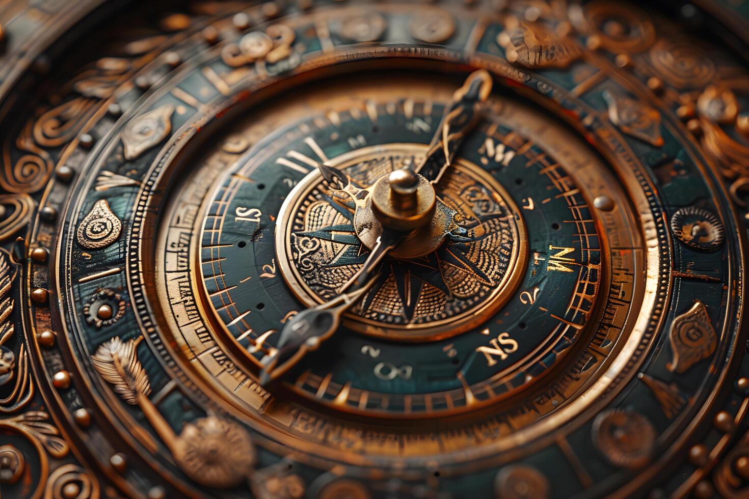Clock secured with a chain, close up photo
