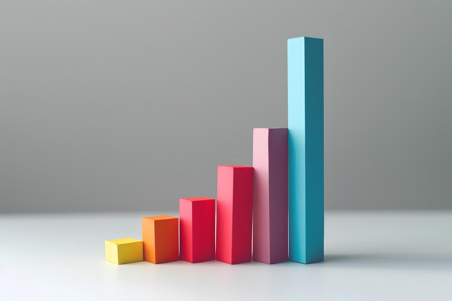Colorful blocks stacked in bar chart form photo