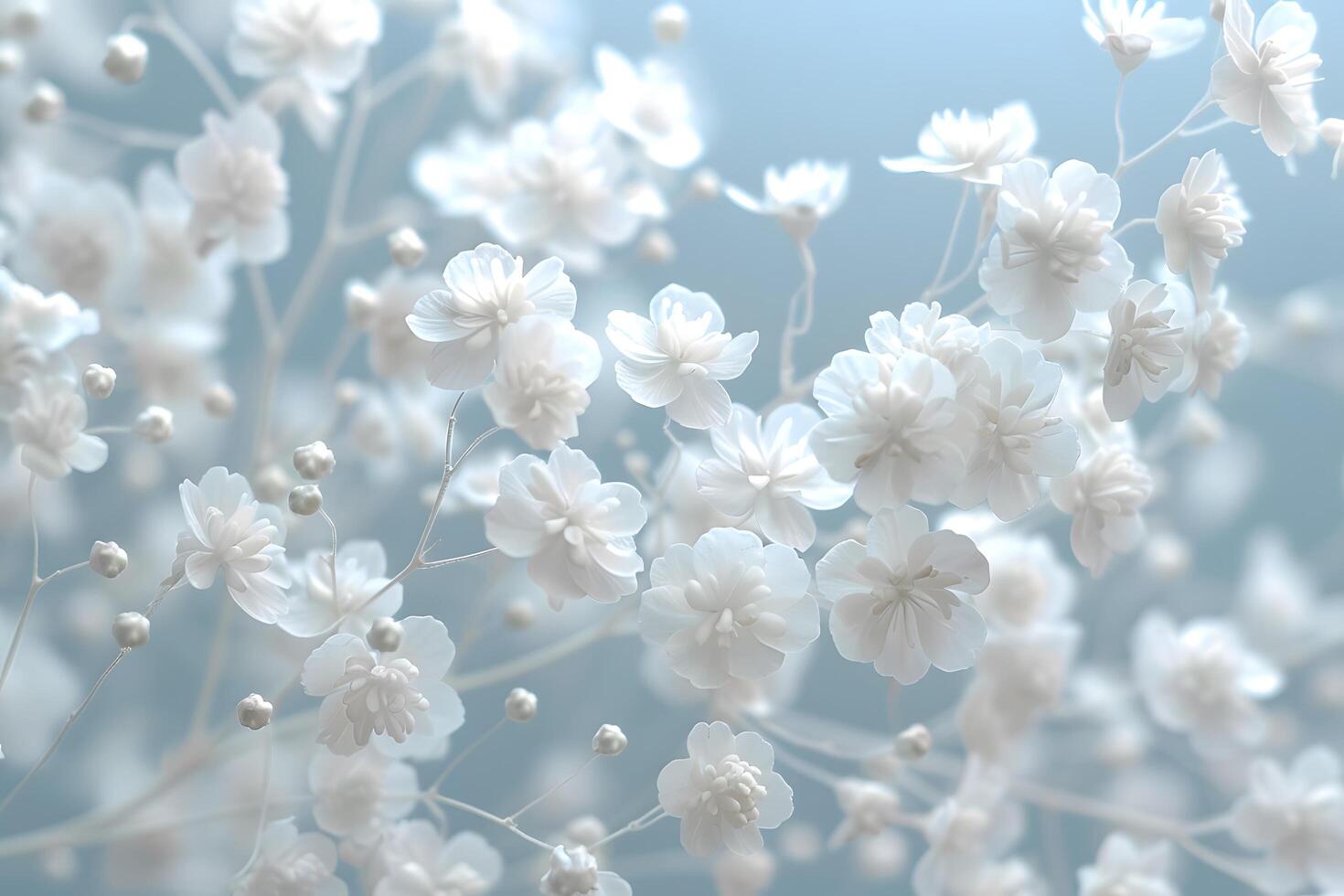 Close-up of a bunch of white flowers photo