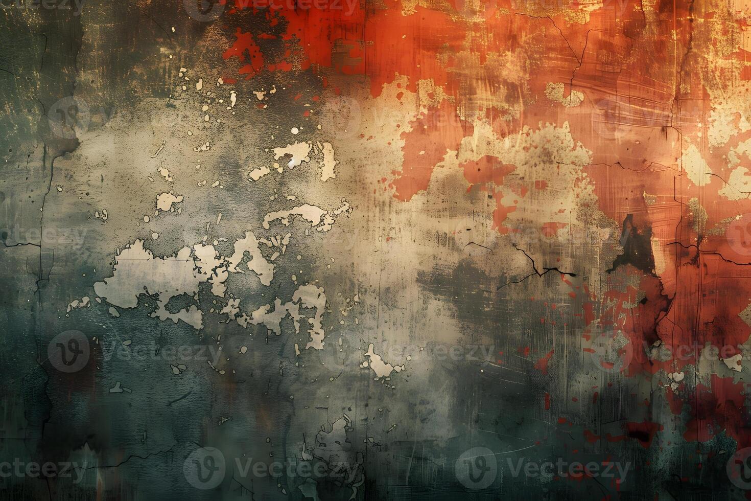 A close up of a wall with a red and white paint on it photo